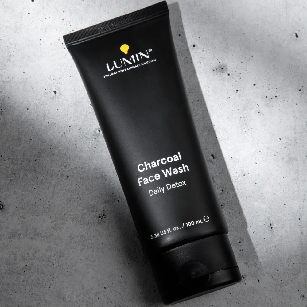 LUMIN Skin care Defense For Men Charcoal Face Wash Daily Detox 3.38 Fl.Oz No Box